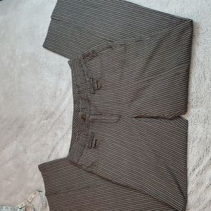 NEW DIRECTIONS Womens Brown/White 4-Pocket Lightweight Pants-Brass Trim-EUC-Sz 6